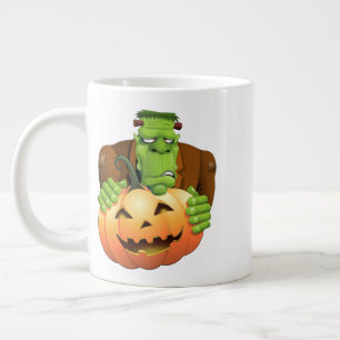Grande Tasse Dessin de Frankenstein Monster avec Citrouille