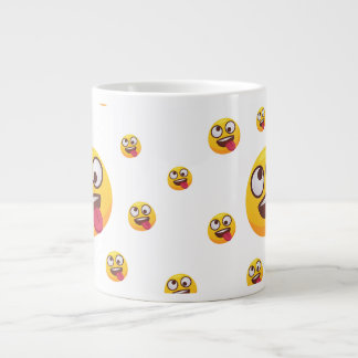 Grande Tasse "Dessin d'emoji drôle et mignon avec la langue sor