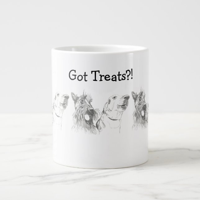 Grande Tasse Dessin d'encre écossais Terrier Labrador Friends (Devant)