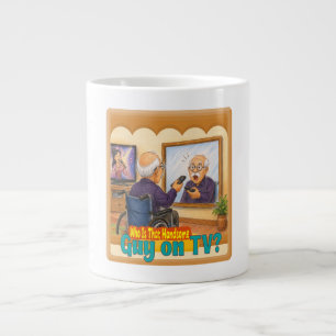 Grande Tasse Dessin drôle de grand-père confondant le miroir av