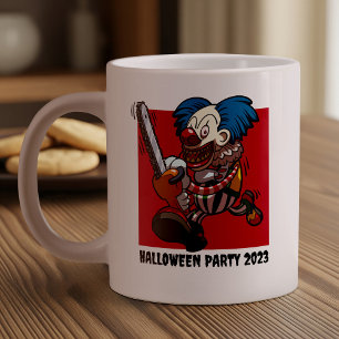 Grande Tasse Dessin du Clown de tronçonneuse de la fête d'Hallo
