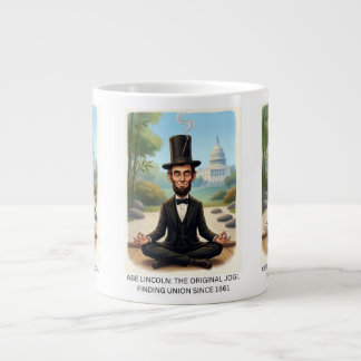 Grande Tasse Dessin humoristique d'Abe Lincoln en yoga - Le Y o