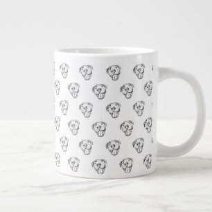 Grande Tasse dessin pitbull simple amoureux des chiens noir bla