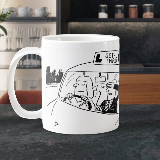 Grande Tasse Dessinateur de moniteur d'auto-école ou d'examinat (Large Driving School Mug)