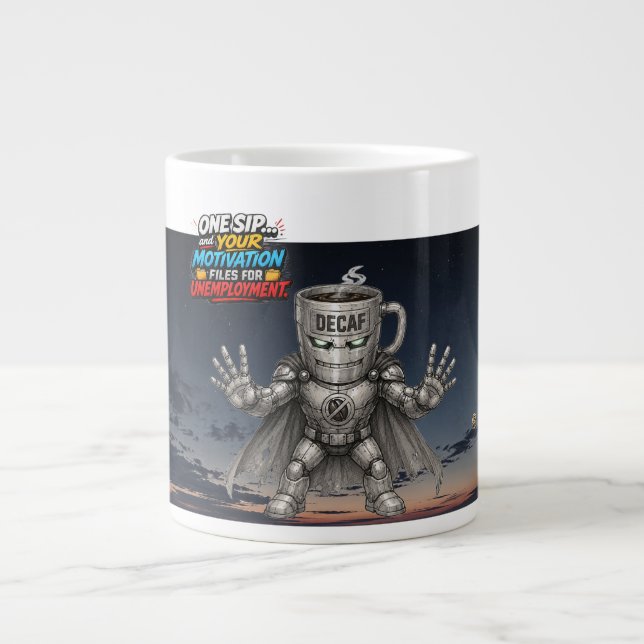 Grande Tasse Destructeur Décaféiné – Le Voleur d'Énergie (Devant)