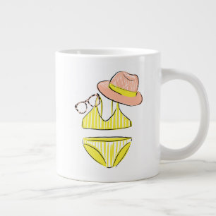 Grande Tasse Détendez-vous au soleil - maillot de bain jaune
