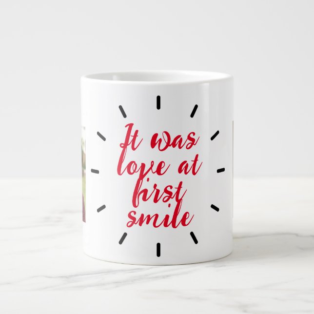 Grande Tasse deux couple Photo Love at First smile valentine (Devant)