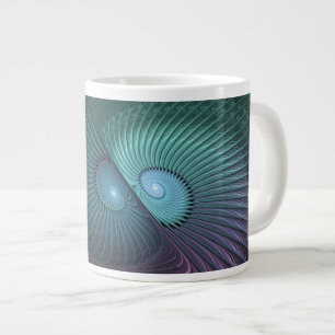 Grande Tasse Deux spirales colorées Art fractal abstrait modern