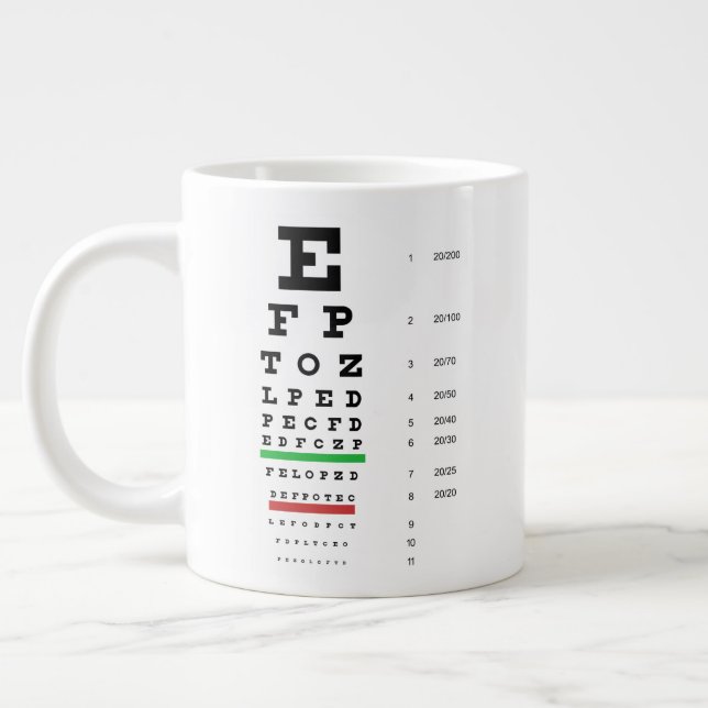 Grande Tasse Diagramme des yeux de Snellen (Gauche)