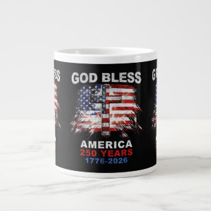 Grande Tasse Dieu Bénisse l'Amérique 250 Ans 1776-2026 Cr Chrét