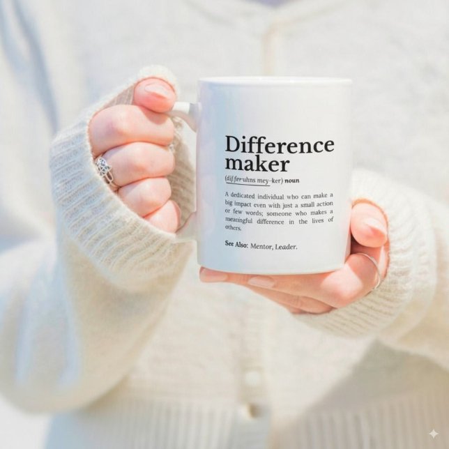 Grande Tasse Différenciateur - Citation Inspirationnelle (Celebrate the impact of small actions with this motivational design. Perfect for anyone who inspires)