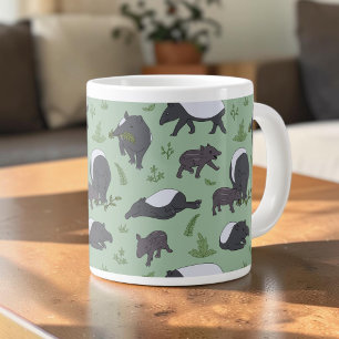 Grande Tasse Dîner de la famille des tapirs en vert