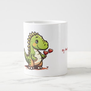 Grande Tasse Dinosaure mignon aux Coeurs