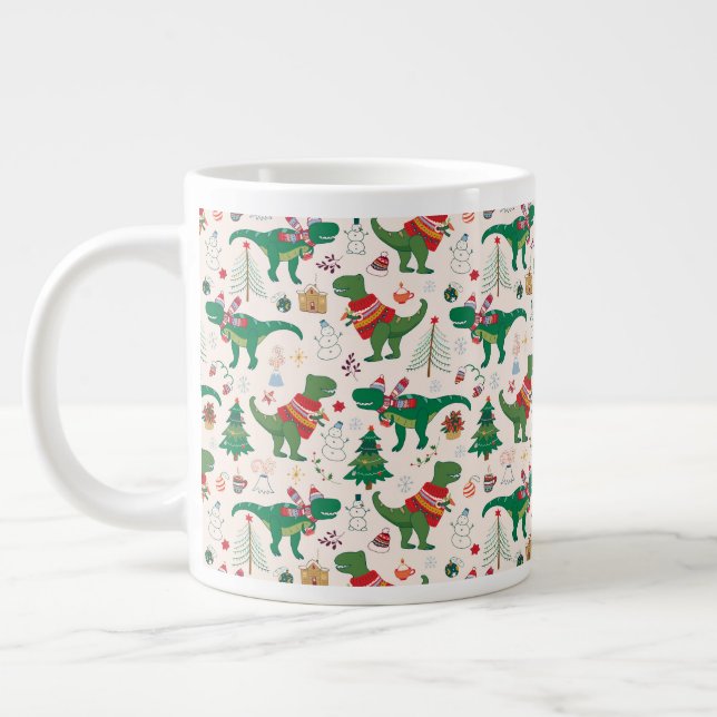 Grande Tasse Dinosaures dans Sweaters Motif de Noël (Gauche)