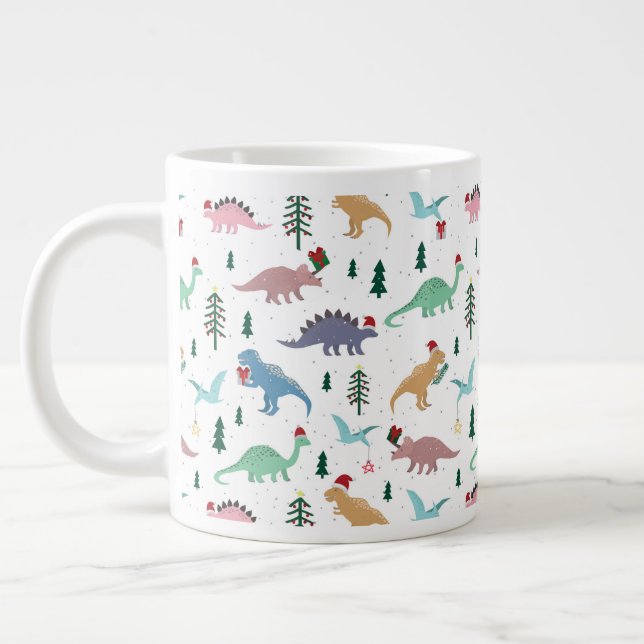 Grande Tasse Dinosaures festifs Motif de Noël (Gauche)