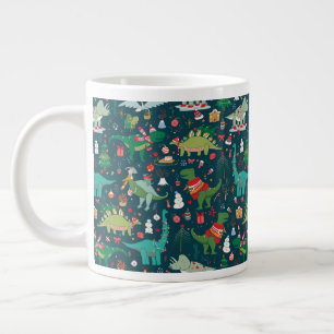 Grande Tasse Dinosaures festifs Motif de Noël