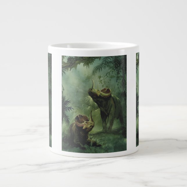 Grande Tasse Dinosaures Vintage, Centrosaurus dans la Jungle (Devant)