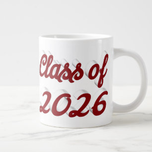 Grande Tasse Diplômé de 2026 écriture bordeaux de graduation