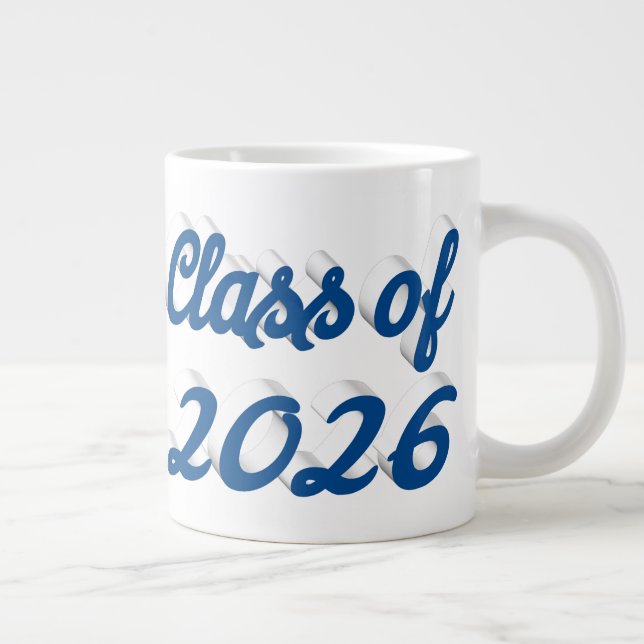 Grande Tasse Diplômé de la promotion 2026 écriture bleue (Droite)