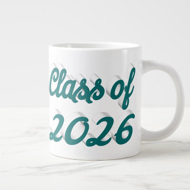 Grande Tasse Diplômé de la promotion 2026 écriture verte (Droite)