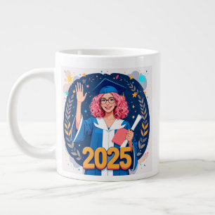 Grande Tasse Diplômé Joyeux de 2025 Célèbrant la Réussite