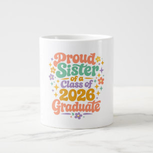 Grande Tasse Diplômée Sœur Fière Promotion 2026 Rétro Branché