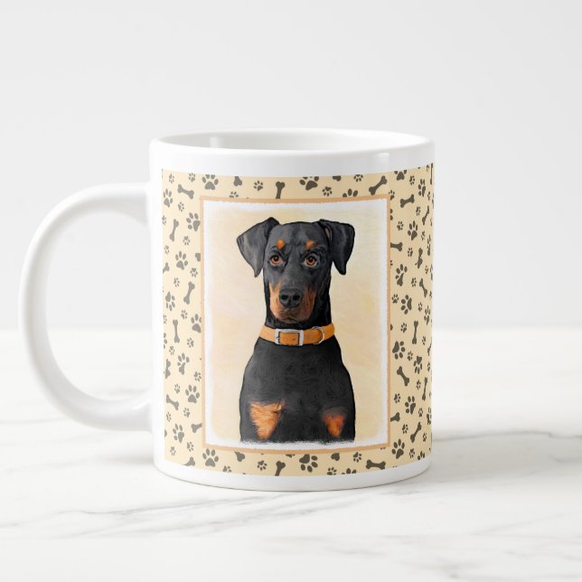 Grande Tasse Doberman Pinscher Peinture non découpée Art origin (Gauche)
