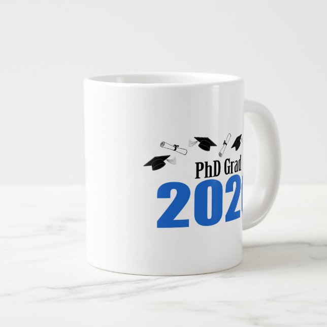 Grande Tasse Doctorat - Casquettes Et Diplômes De 2020 (Bleu) (Devant droit)