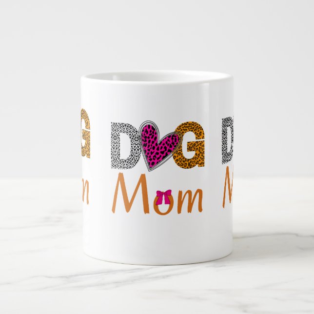 Grande Tasse Dog Mom Leopard Print/Trending Dog  Lover Gift (Devant)