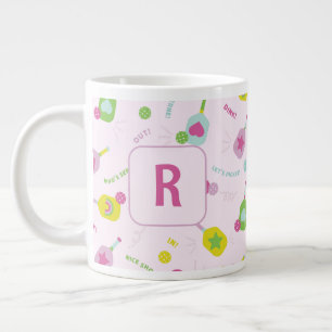 Grande Tasse Don du joueur de Pickleball pour son rose personna