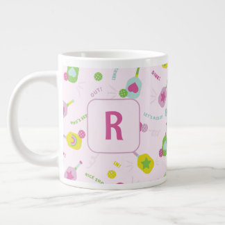 Grande Tasse Don du joueur de Pickleball pour son rose personna