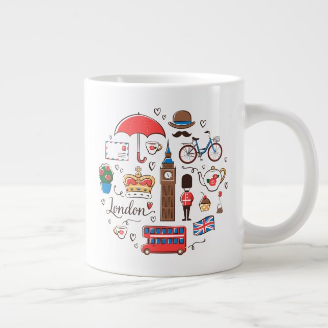 Grande Tasse Doodles de Londres (Droite)