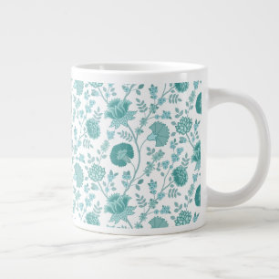 Grande Tasse Dos de motifs floraux jacobéens sur blanc