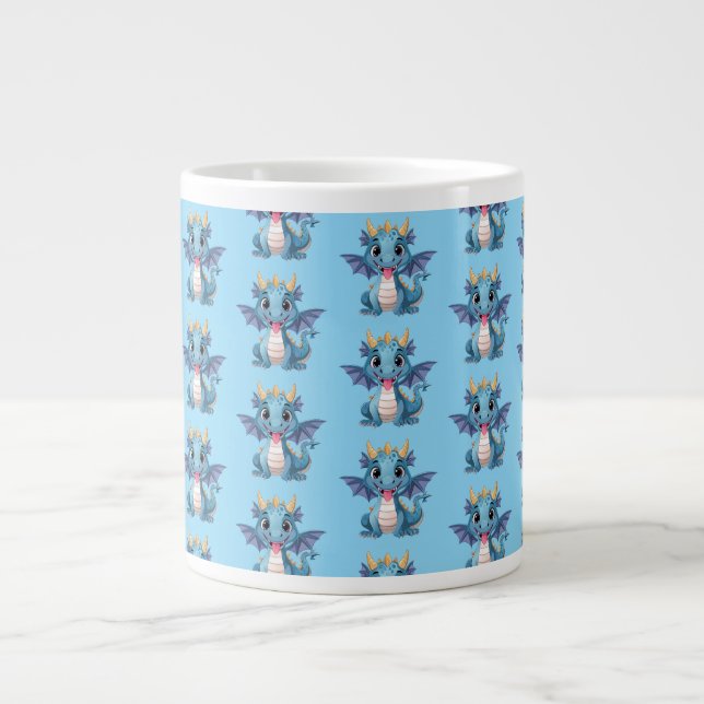 Grande Tasse dragon bleu (Devant)