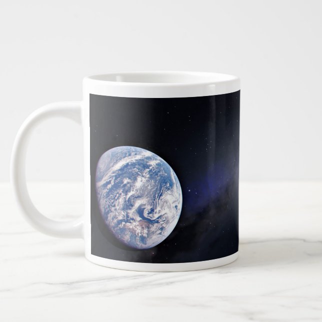 Grande Tasse Dragon Xl Spacecraft Avec Planète Terre À Distance (Gauche)