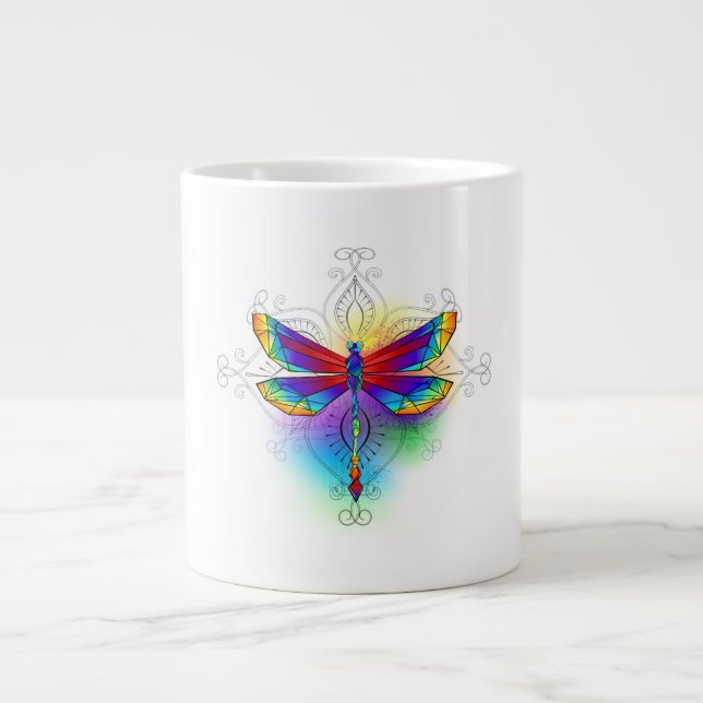 Grande Tasse Dragonfly en arc-en-ciel (Devant)