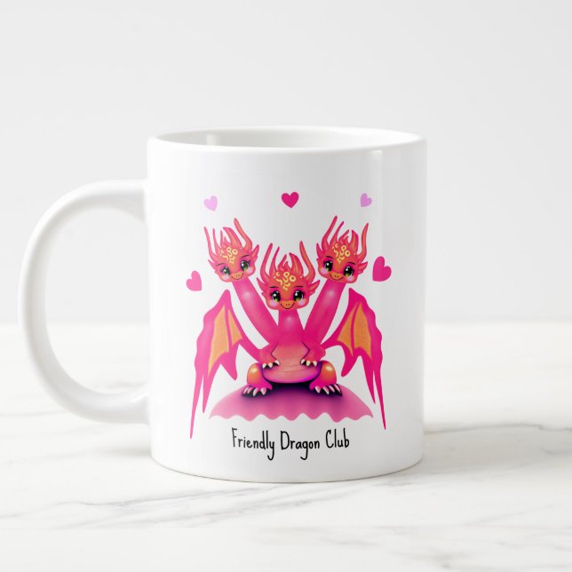 Grande Tasse Dragons roses mignons (Gauche)