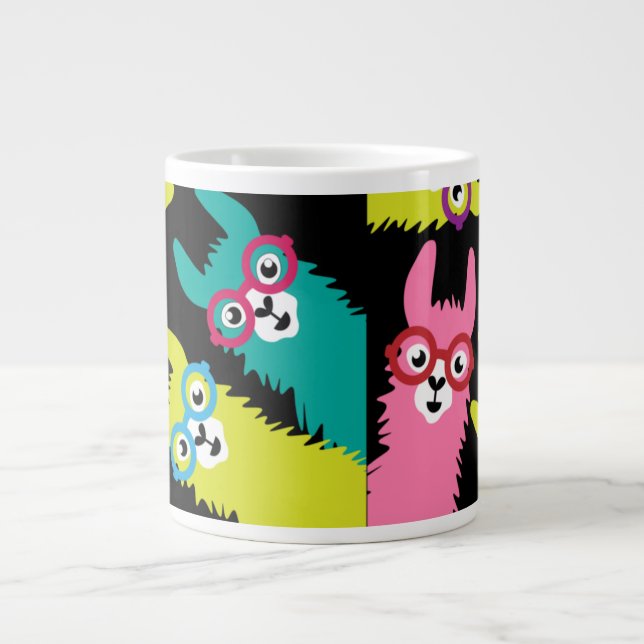 Grande Tasse Drama Llama Camélid coloré (Devant)
