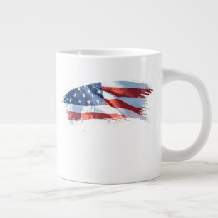 Grande Tasse Drapeau américain à pinceau patriotique