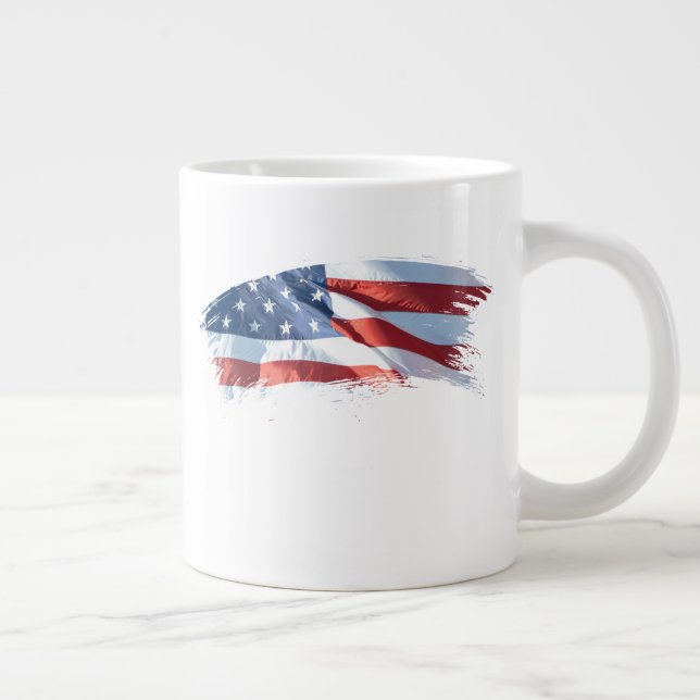 Grande Tasse Drapeau américain à pinceau patriotique (Droite)