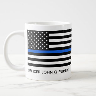 Grande Tasse Drapeau américain de ligne bleue mince personnalis