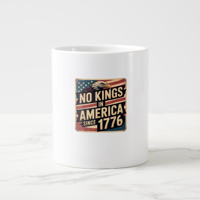 Grande Tasse Drapeau américain Décor Pas de rois en Amérique de (Devant)