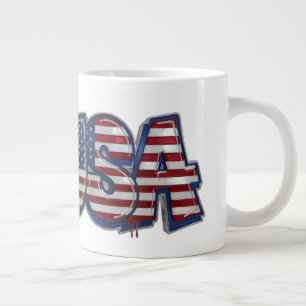 Grande Tasse Drapeau américain Graffity Texte personnalisé