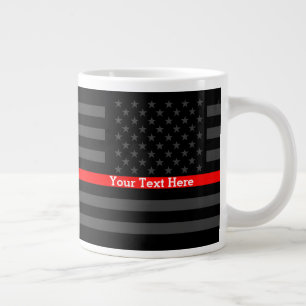 Grande Tasse Drapeau américain gris gris mince de la ligne roug