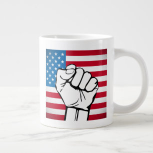 Grande Tasse Drapeau américain Poing levant