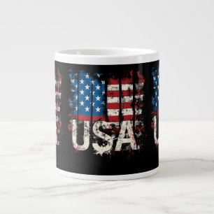 Grande Tasse Drapeau américain rétro 4 juillet