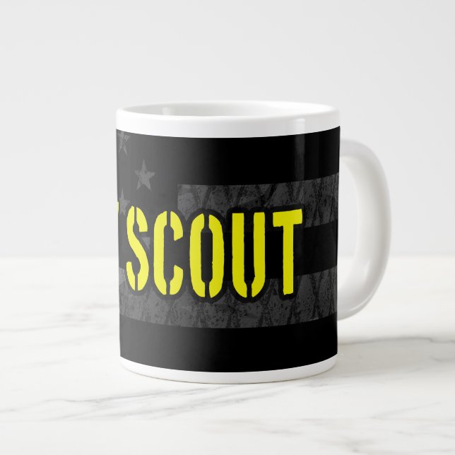 Grande Tasse Drapeau américain tamisé Cav Scout (Devant droit)