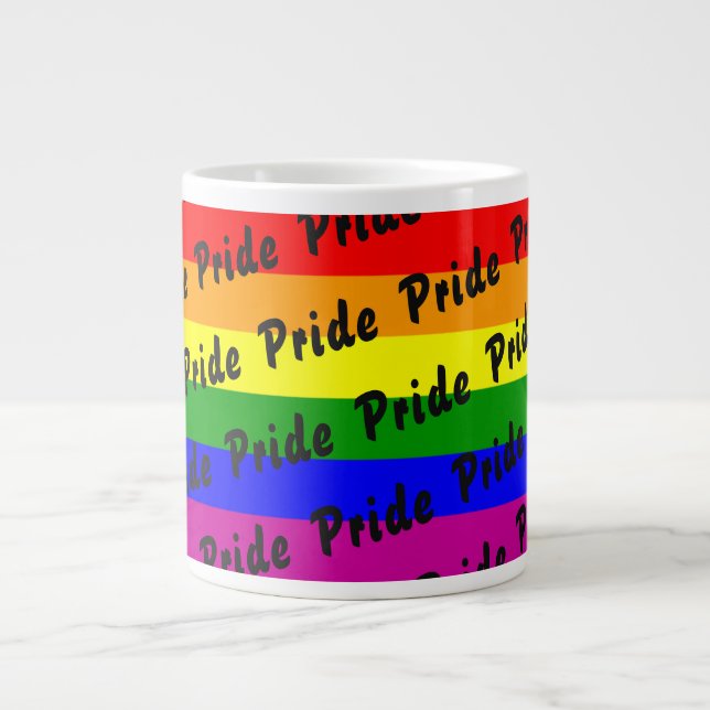 Grande Tasse Drapeau arc-en-ciel gay pride (Devant)