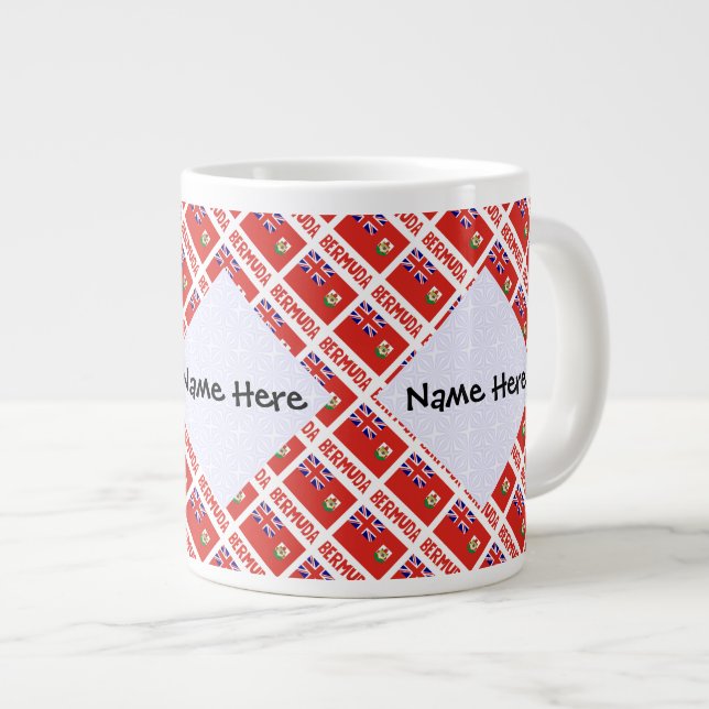 Grande Tasse Drapeau Bermudien Carrelé Personnalisé (Devant droit)