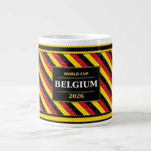 Grande Tasse Drapeau de fan de football belge avec motif de ray
